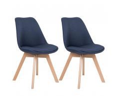 Set di 2 sedie da pranzo in colore blu scuro DAKOTA II