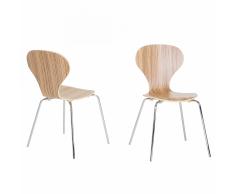 Sedia da pranzo marrone chiaro in legno QUEENS