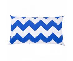 Cuscino decorativo da giardino con zigzag blu 40 x 70 cm