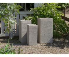Vaso da fiori rettangolare 26 x 26 x 60 cm beige DION