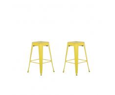 Set di 2 sgabelli da bar in metallo giallo dorato 60 cm CABRILLO