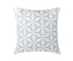 Cuscino decorativo design floreale 45 x 45 cm azzurro