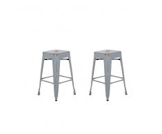 Set di 2 sgabelli da bar in metallo argento dorato 60 cm CABRILLO