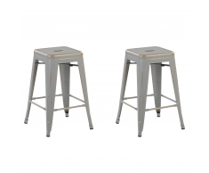 Set di 2 sgabelli da bar in metallo argento dorato 60 cm CABRILLO