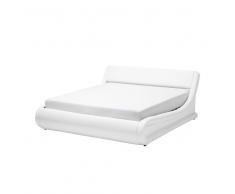 Letto con contenitore in pelle sintetica bianca 160x200 cm AVIGNON