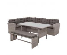 Set da giardino in rattan grigio VITERBO
