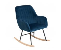Sedia a dondolo in velluto blu cobalto LIARUM