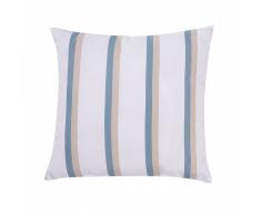 Cuscino decorativo da giardino con le strisce beige-azzurre 40 x 40 cm