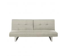 Divano letto 3 posti in tessuto beige chiaro - DUBLIN