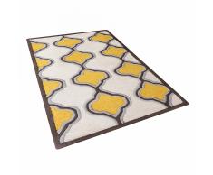 Tappeto rettangolare giallo beige - Tappeto moderno di design - 80x150cm - TIRE