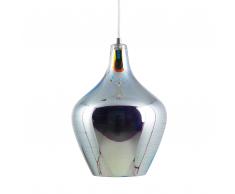 Lampada a sospensione in vetro cromato SANGONE