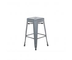 Sgabello da bar in metallo argentato 60 cm CABRILLO