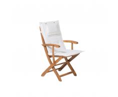 Sedia da giardino in legno con cuscino beige MAUI