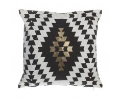 Cuscino decorativo in cotone a rombi 45 x 45 cm nero/oro