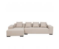 Divano angolare destro moderno in tessuto beige LUNGO