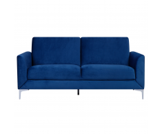 Divano 3 posti in tessuto vellutato blu scuro FENES