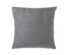 Cuscino decorativo a righe 45 x 45 cm grigio