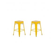 Set di 2 sgabelli da bar 61 cm giallo CABRILLO