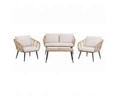 Set da giardino in rattan sintetico beige CORINTH