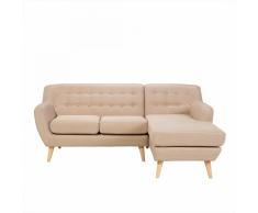 Divano angolare beige imbottito in tessuto MOTALA