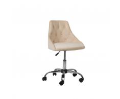 Sedia da scrivania in velluto beige PARRISH