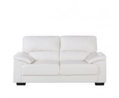Divano moderno 2 posti in pelle sintetica bianco crema VOGAR