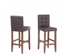 Sgabello da bar in ecopelle marrone MADISON