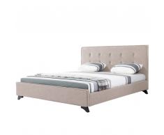 Letto in tessuto beige 180 x 200 cm AMBASSADOR