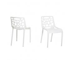 Sedia bianca - Sedia da pranzo di design - Sedia in plastica da giardino - MORGAN