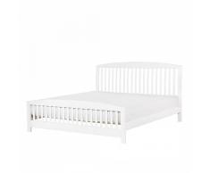 Letto matrimoniale bianco in legno - Letto doppio 160x200cm - CASTRES