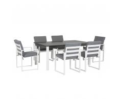 Set da giardino tavolo e 6 sedie in alluminio PANCOLE