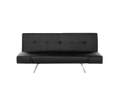 Divano letto in pelle sintetica nera BRISTOL 180cm