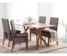 Set di 2 sedie in rattan multicolore con cuscino ANDES
