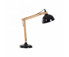 Lampada da tavolo in legno e metallo nero - SALADO