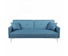 Divano letto moderno 3 posti in tessuto azzurro LUCAN