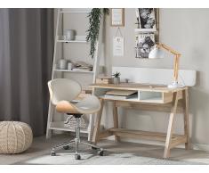Scrivania in colore legno e bianco 110x60cm JACKSON
