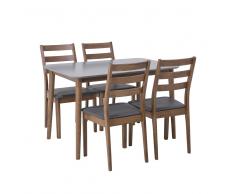 Set da pranzo in legno 4 persone, tavolo 118 cm MODESTO