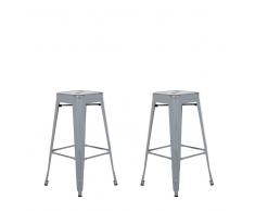 Set di 2 sgabelli da bar in metallo argento dorato 76 cm CABRILLO
