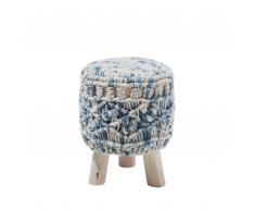 Sgabello in lana beige/blu AGRA