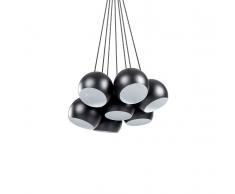 Lampadario a 7 punti luce in metallo nero OLZA