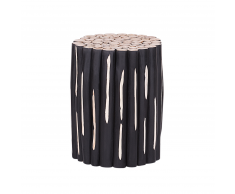 Comodino in legno di teak chiaro/nero ALTATA
