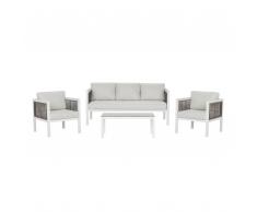 Set da giardino in alluminio bianco 5 posti BORELLO