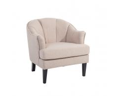 Poltrona imbottita in tessuto beige - ELVERUM