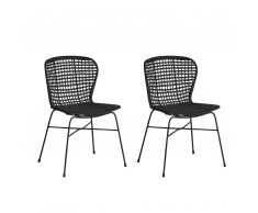 Set di 2 sedie da pranzo in rattan color nero ELFROS