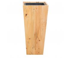 Vaso per piante in legno naturale 28x28x60 cm LARISA