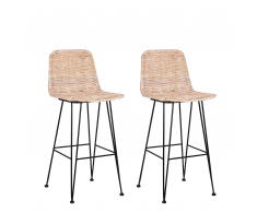 Set di 2 sedie da bar in rattan color naturale CASSITA