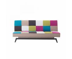 Divano letto imbottito in tessuto multicolore LEEDS