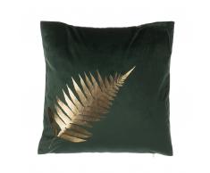 Cuscino decorativo a foglia 45 x 45 cm verde scuro
