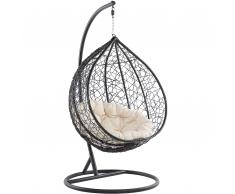 Sedia poltrona sospesa in rattan nero FONDI
