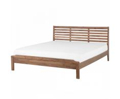 Letto matrimoniale moderno in legno marrone 180x200cm CARNAC